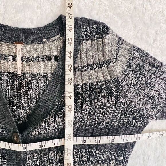 Free People Womens Black Cozy Up Striped Knit Cardigan Dress Size Small - Picture 7 of 7